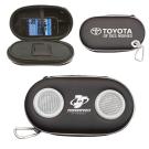Portable Amplified Stereo Speaker Case with Carabiner Clip