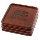 4" Square or Round Redwood Coasters
